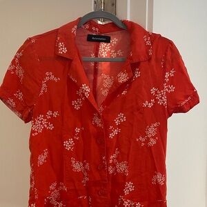 Reformation Red Floral Button-Down dress